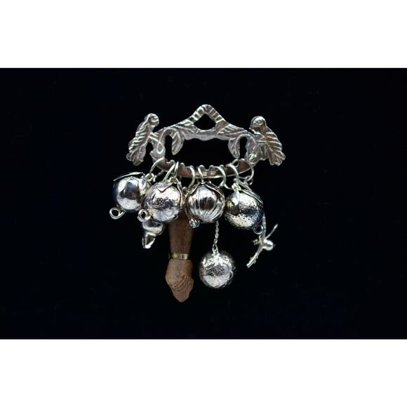 Ragastens Prata 85 Silver Penca Balangandan Charm Pin Brooch Brazil Africa Bin7 - Picture 1 of 12